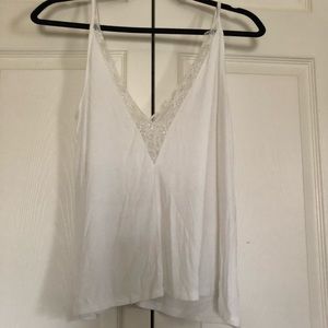 American Eagle White Lace Tank Top